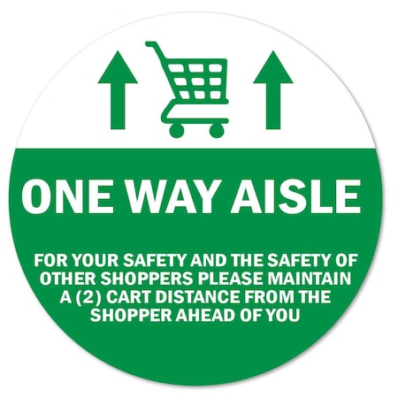 One Way Aisle For Your Saftety Non-Slip Floor Graphic, 12PK